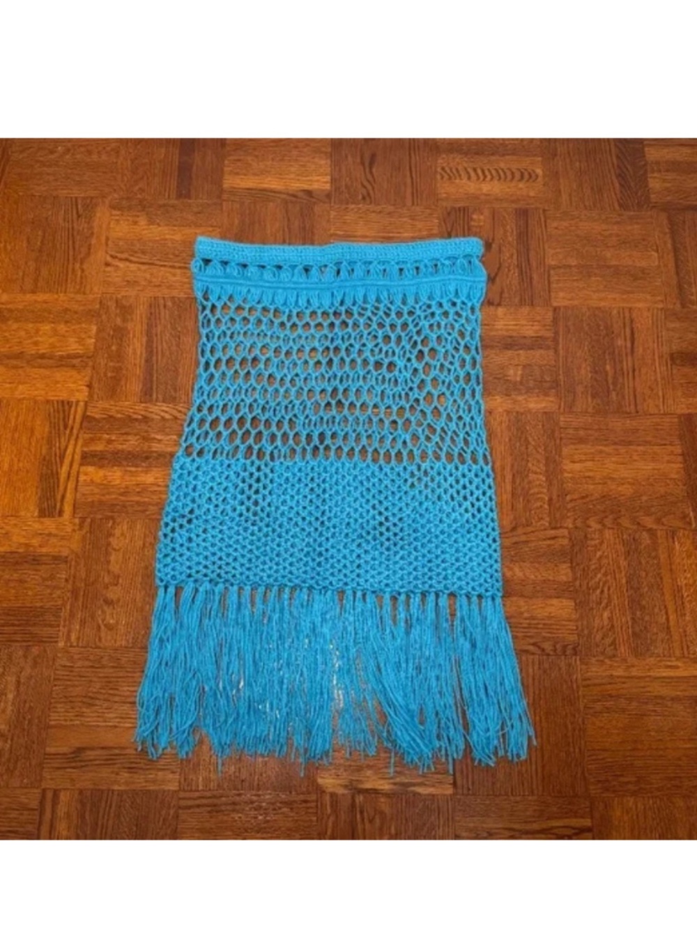 Fashion Nova Lucy Crochet Cover Up Skirt in Blue - Picture 4 of 4